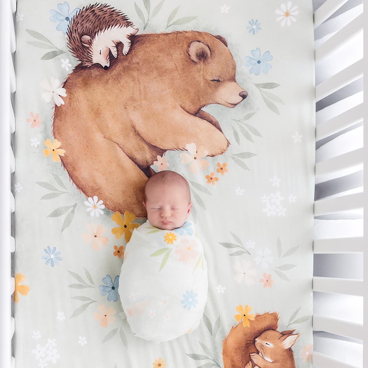 Enchanted Meadow bamboo swaddle