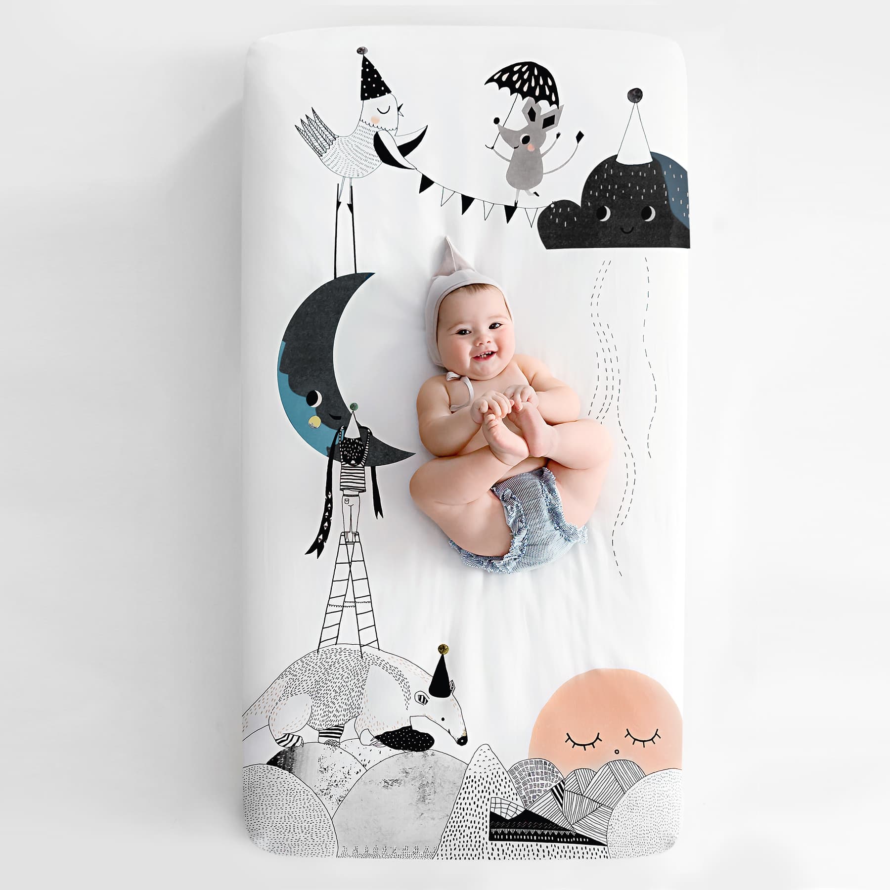 The Moon's Birthday Standard Size Crib Sheet