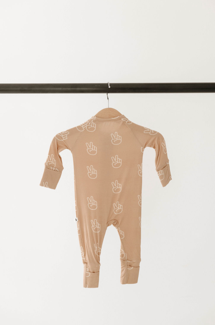 Bamboo Zip Pajama | Peace Sign