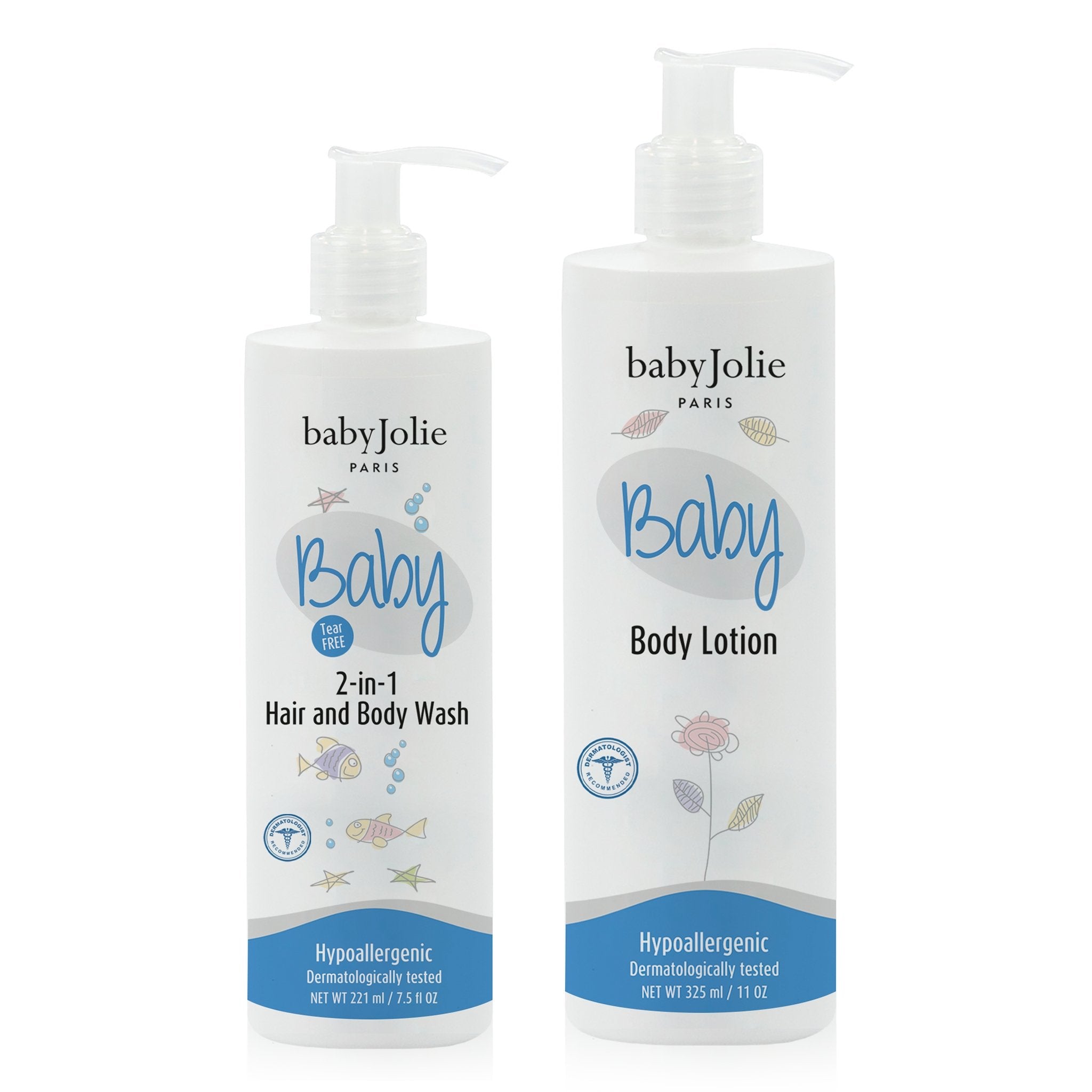 Baby Jolie Baby Bath Bundle - 2-in-1 Baby Body Wash & Lotion