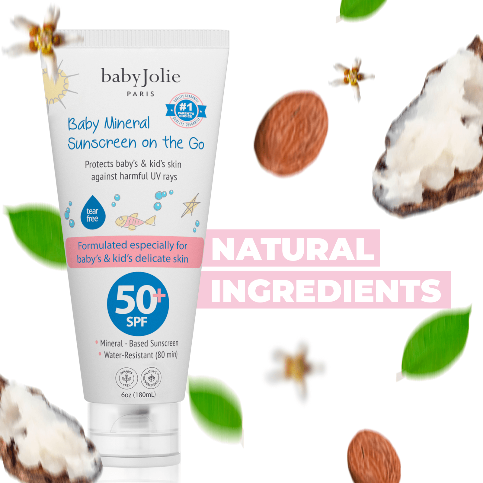 Baby Jolie Mineral Sunscreen SPF 50 for Kids | 6oz (180ml)