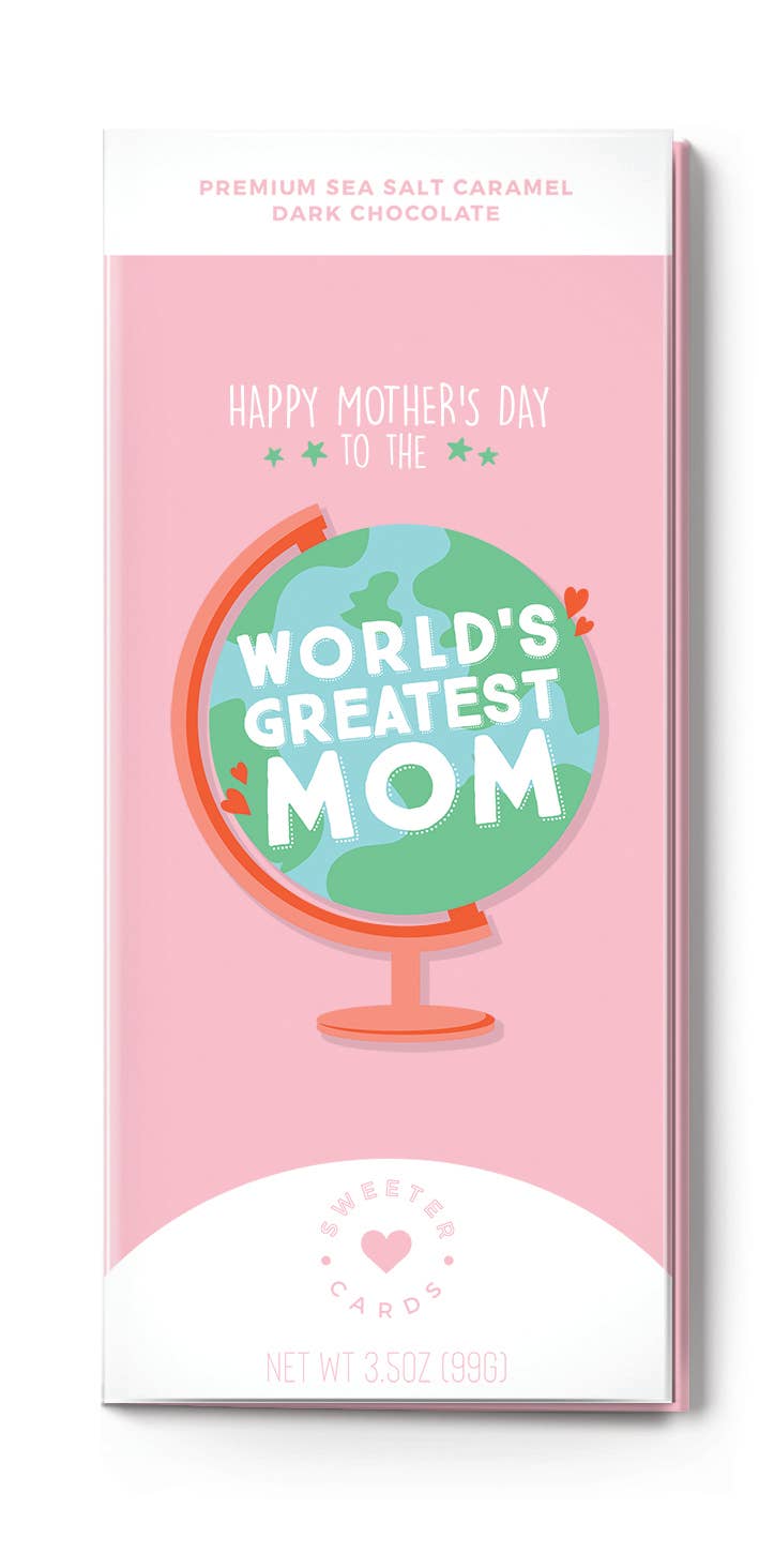 Mother's Day Card w Chocolate - World's Greatest Mom