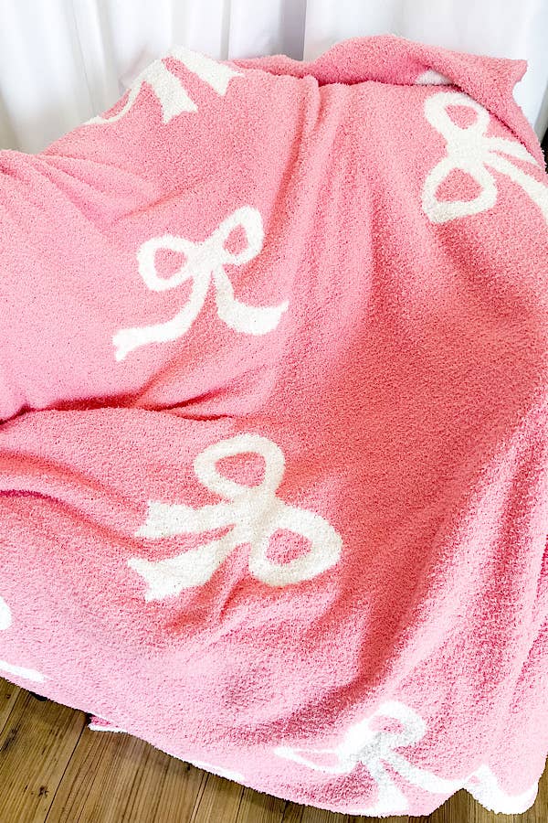 Pink Bows Luxury Blanket