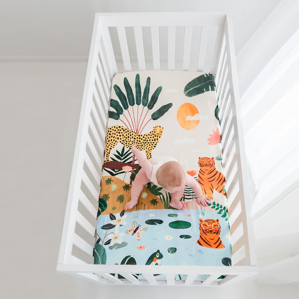 In The Jungle Standard Size Crib Sheet