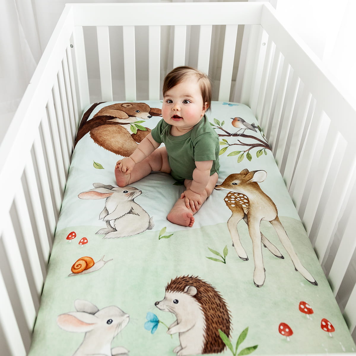 Enchanted Forest Standard Size Crib Sheet