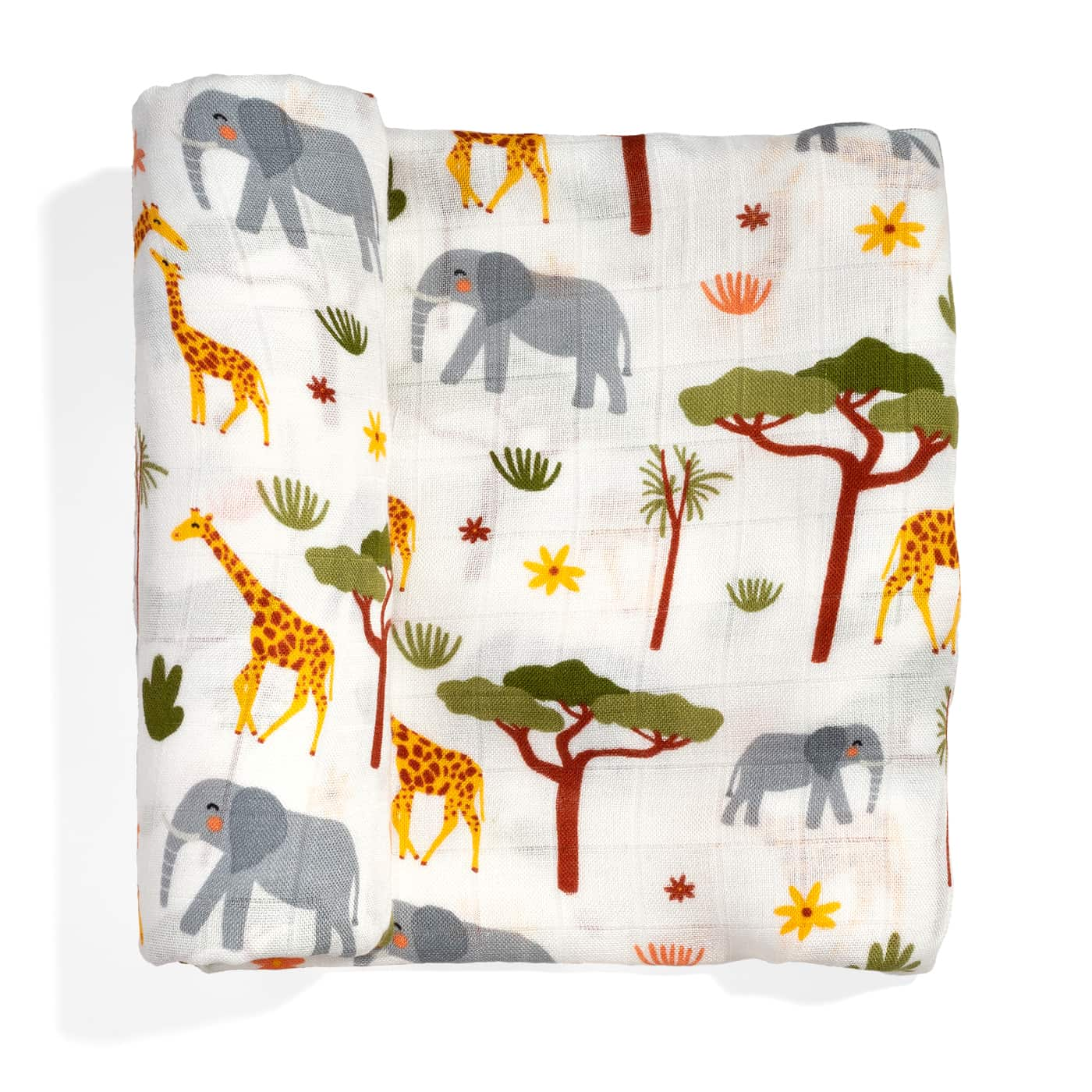 Crib sheet and Swaddle bundle - In The Savanna